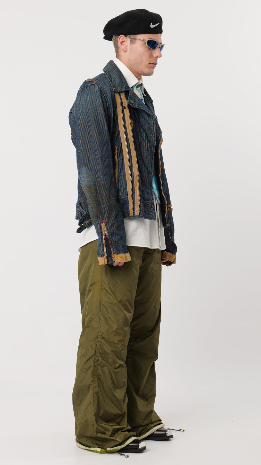 DIESEL 1990s DENIM ZIPPED BIKER (M)