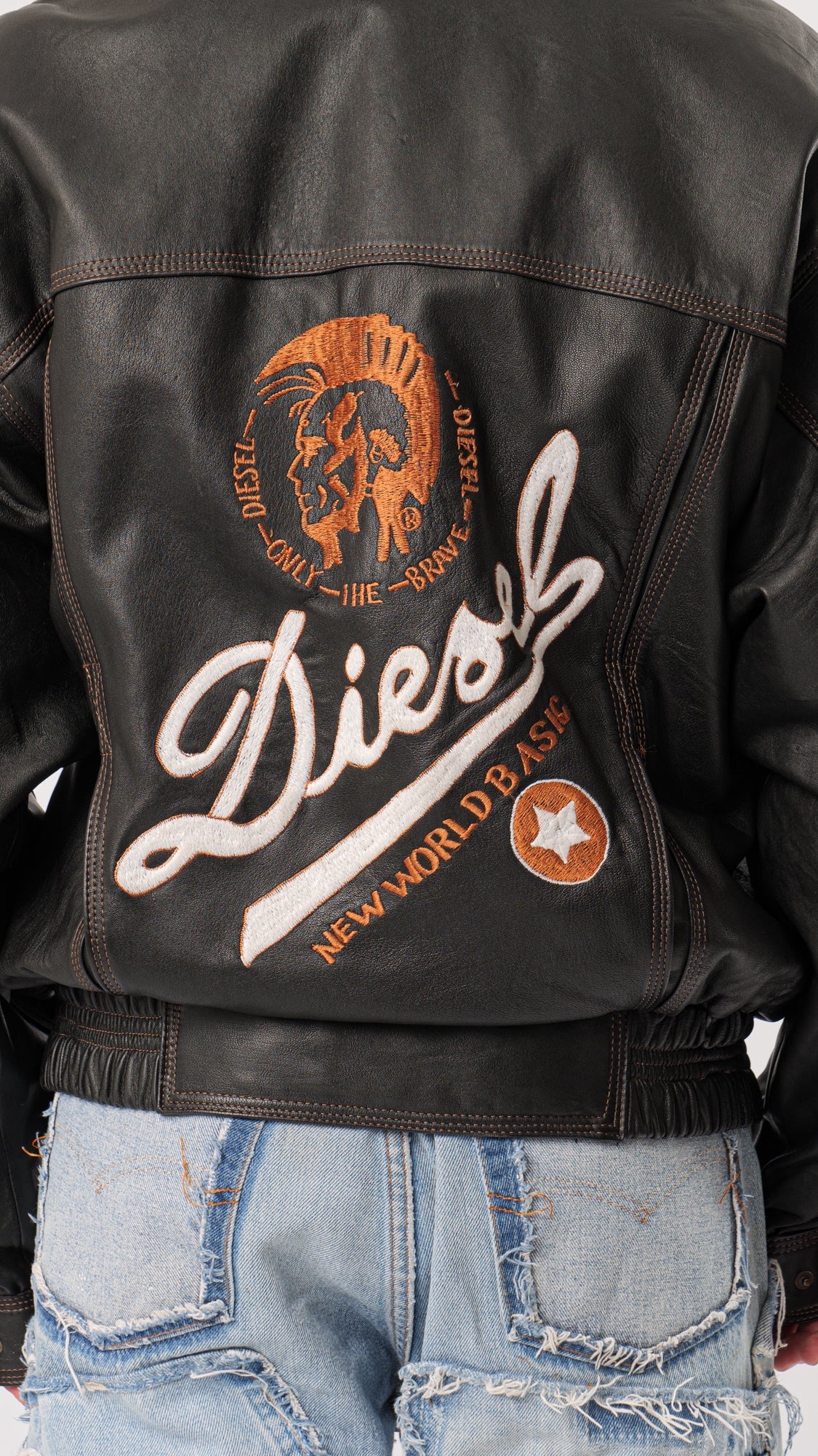1990s DIESEL LEATHER JACKET (L)