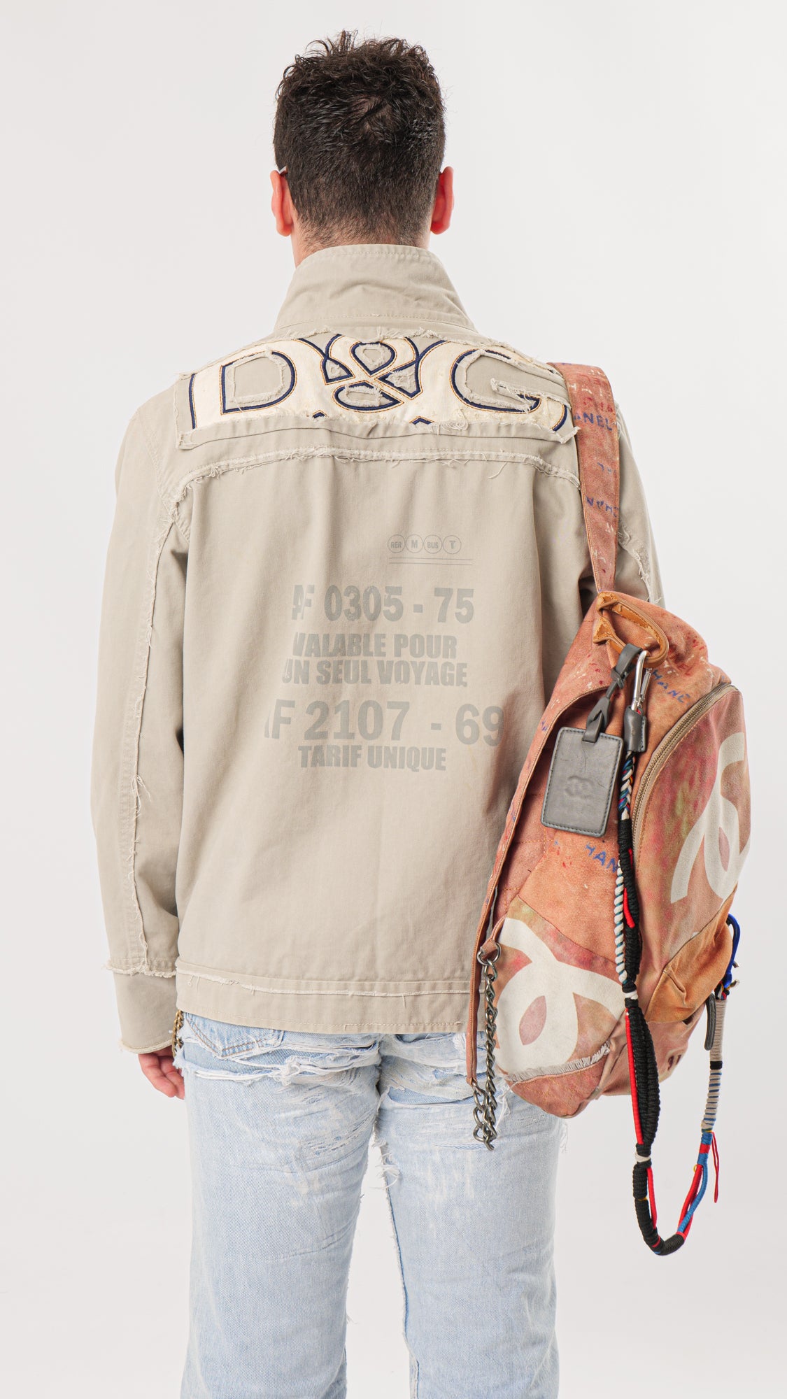 DOLCE GABBANA 2000s DENIM EUROPEAN TOUR JACKET (M)