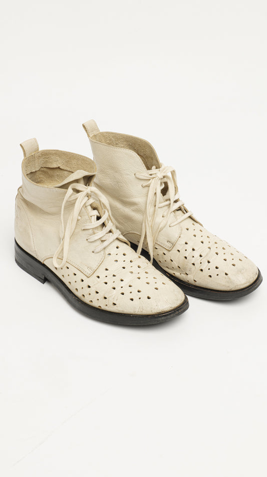 ANN DEMEULEMEESTER PERFORATED CHUKKA BOOTS