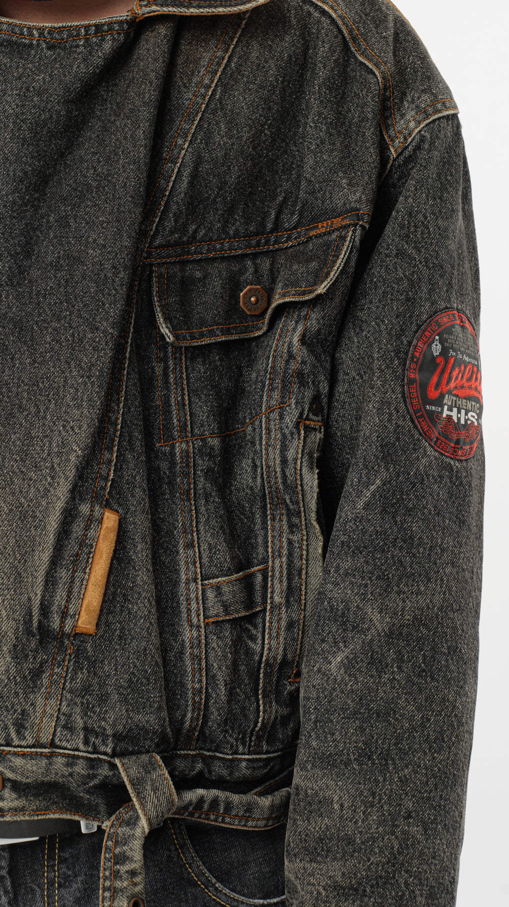 1980s MOTORCYCLE DENIM JACKET (M)