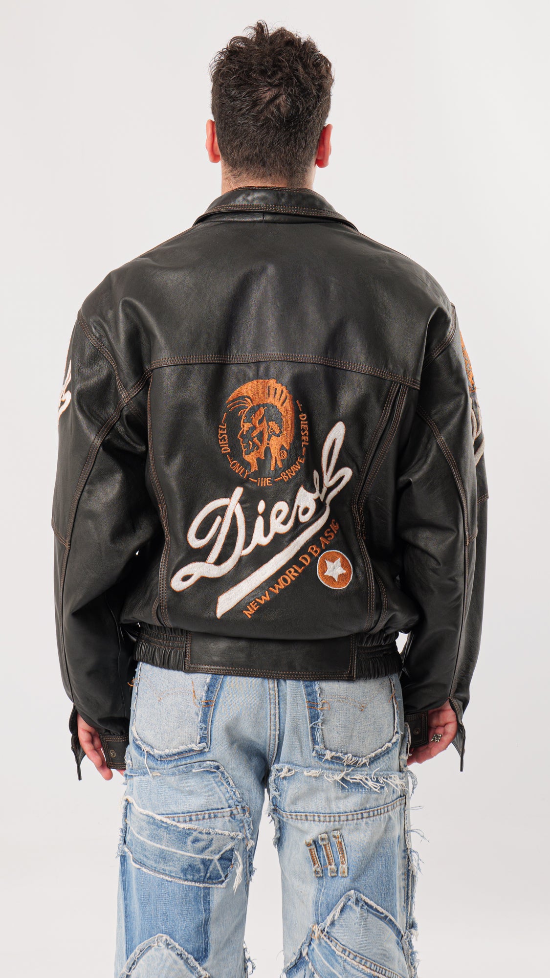 1990s DIESEL LEATHER JACKET (L)